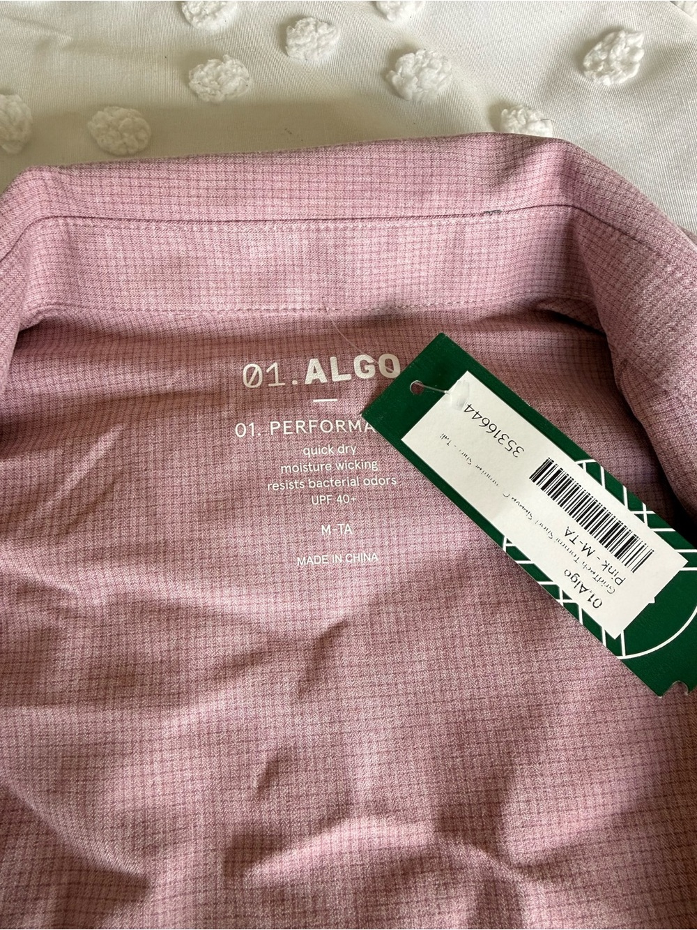 Gridtech Performance Short-Sleeve Button-Up Shirt in Dusty Rose - Picture 3 of 4
